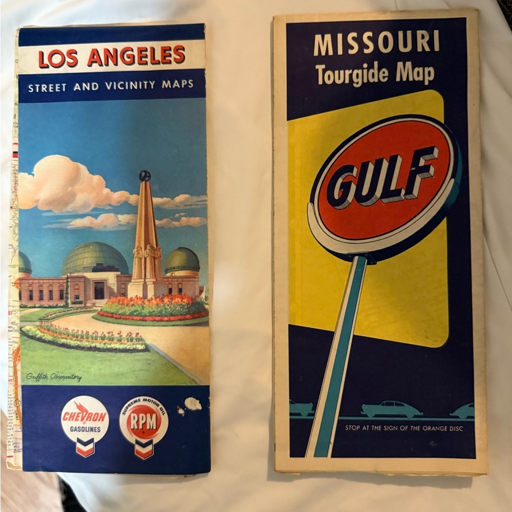 Vintage Los Angeles and Gulf Missouri Tour Maps